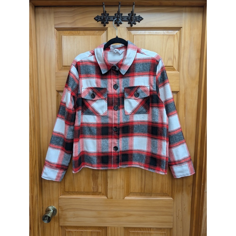 BB Dakota Steve Madden Women's Large Jacket Shirt Flannel Button Front Collar - Picture 7 of 10
